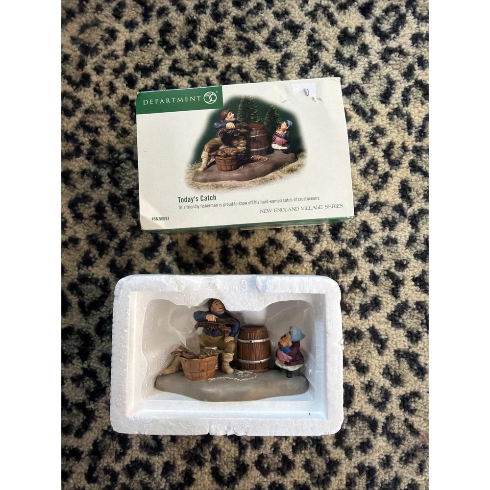 Dept 56 New England Village Today's Catch Fisherman Figurine In Box VTG 2002